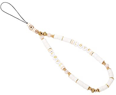 Böhmische Anti-Verlorene Handykette Handy Straps Vintage LOVE Alphabet Buchstabe Perlen Kette Bunte Perlen Strap Telefon Anhänger Mobile Phone Chain Handy Schmuck Hängende Schnur für Frauen