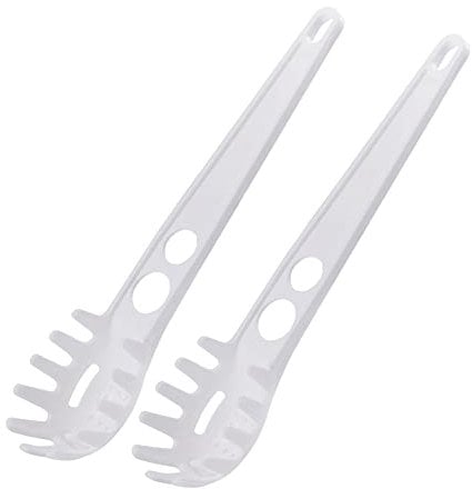 IKAAR 2Pcs Spaghetti Spoon 3-in-1 Pasta Spoon Plastic Pasta Server Spaghetti Tongs with Spaghetti Measure Tool and Egg Separator for Noodles Pasta