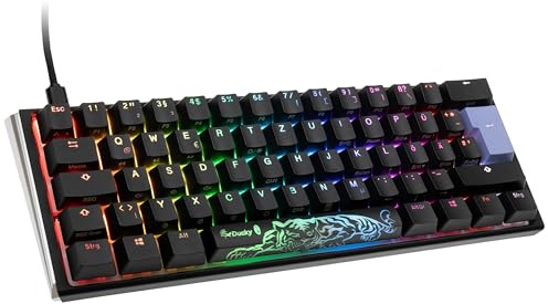 Ducky One 3 Classic Black/White Mini Gaming Tastatur, RGB LED - MX-Blue