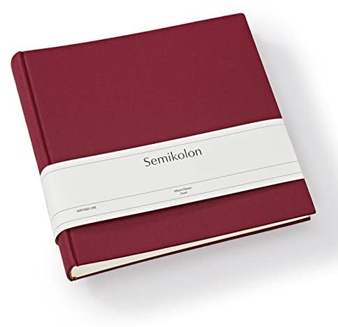 Semikolon 368388 Foto-Album Classic Event - 24 x 23 cm - 60 Seiten cremefarben, für ca. 60 Fotos - burgundy dunkel-rot