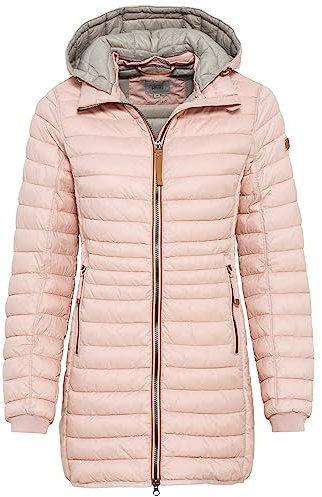 camel active Damen Lange Steppjacke mit Abnehmbarer Kapuze Rose, womenswear-48