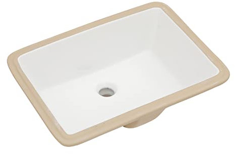 Lordear Lavabo de salle de bain encastrable de 50,8 x 38,1 cm - Rectangulaire en porcelaine blanche - En céramique - Sous comptoir - Lavabo avec trop-plein