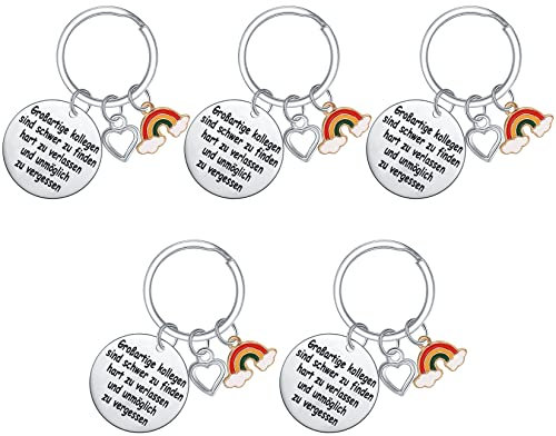 qiwuhai Schlüsselanhänger Geschenk für Beste Kollegen Abschiedsgeschenk Schlüsselanhänger, Regenbogen Danke Jobwechsel Geburtstag Geschenk für Abschied Kollegin Freundschafts Geschenke Schlüsselringe