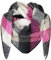 Gloop Damen Schal XXL Strick Dreieck Schal Halstuch Dreieckstuch kuschelig flauschig ohne Kratze an Haut 200×140 CM (Rosa+Weiß+Schwarz)