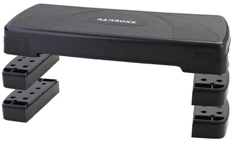 Tenzo-R Fitness Stepboard Stepper Steppbrett Workout 3 Stufen Schwarz 80x30cm
