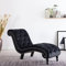 Homgoday Chaiselongue Relaxliege Sessel Komfortliege Loungesessel Komfortliege Sesselliege Relaxsessel für Wohnzimmer Schlafzimmer Büro Samt Schwarz