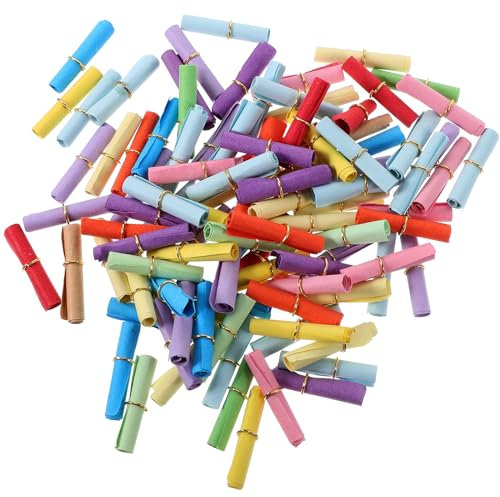 MAGICLULU 100 Pièces Petit Parchemin Capsules De Messages Rouleaux De Parchemin Miniatures Souhaits Parchemins Bouteilles De Souhaits, Feuille a Rouler Papier Souhait Chanceux