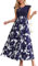 OUGES Maxi Dresses for Women UK Long Summer Ladies Short Sleeve Elegant Wedding Sundress with Pockets-M
