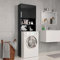 prissent Meuble pour machine à laver Noir brillant 64 x 25,5 x 190 cm Meuble lave-linge pour salle de bains ou buanderie