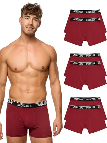 Indicode Herren INMilano Unterwäsche Boxershorts 6er Pack aus 95% Baumwolle | Bequeme Boxershorts im praktischen 6er Pack mit hohem Tragekomfort, Unterwäsche, Unterhosen, Baumwollboxer für Männer