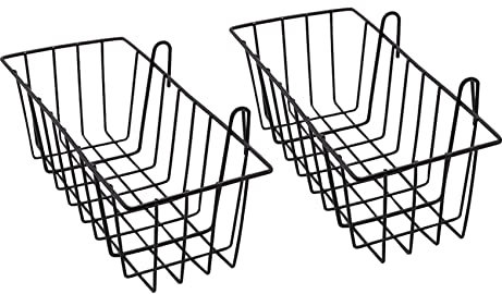 Giilayky - Juego de 2 Cestas de Metal Colgantes para Panel de Rejilla de Pared, Almacenamiento y Expositores para Cocina y Hogar