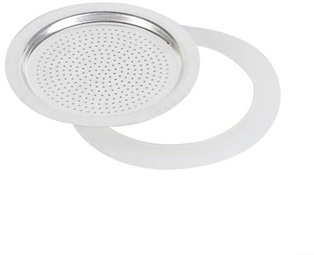 Ersatzteile für Espressokocher aus Edelstahl, inklusive 1 Filter und 1 Silikondichtung (6 Tassen + Sieb)