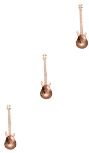ABOOFAN 3 Pièces cuillères à bouillie petite cuillère en acier inoxydable à thé à café guitares à mélanger en forme de guitare musique cuillerée à soupe