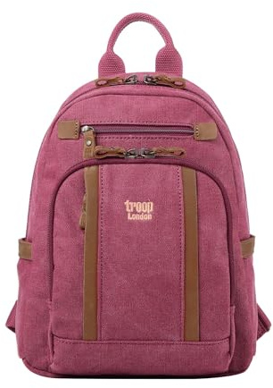 TRP0255 Troop London Klassischer Canvas-Rucksack, klein, burgunderfarben, Einheitsgröße