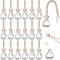 20Pcs 10ml Hanging Car Air Freshener Perfume Bottle Refillable Aromatherapy Fragrance Essential Oil Diffuser Empty Car Hanging Diffuser with Wooden Caps for Car Home Office (Flat Round)