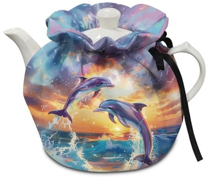 Poceacles Sea Dolphin Tea Cozy Teapot Cover Thermal Insulation Tea Pot Cosy Teapot Cover Home Kitchen Table Tea Pot Cover Teapot Cozy Warmer