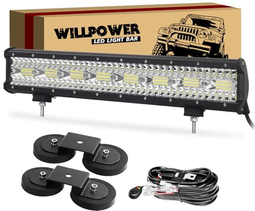 Willpower Led Arbeitsscheinwerfer Bar, 23 Zoll 480W Balken 12V Mit Kabelbaum Wasserdicht Lightbar Auto Lichtbalken Scheinwerfer für SUV Offroad ATV UTV 4x4