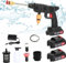 Pressure Washer, 24V Cordless Pressure Washer 3.5 Mpa Power Washer Cleaner, Portable Power Washer with 2 Battery 1500mAh and Charger Kit for Car, Garden【Ship from UK】