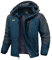 Rdruko Winterjacke Herren Wasserdicht Skijacke mit Fleece Futter Snowboardjacke Winddicht Wanderjacke Winter Jacke Atmungsaktiv für Skifahren, Snowboarden, Wandern (Denim Blau, L)