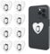 8pcs Heart Cell Phone Ring Holder, Phone Charm Hook Adhesive Metal Finger Ring Stand Love Heart-shaped Sticky Phone Grip Ring for Mobile Phone Tablet DIY Accessories (Silver)