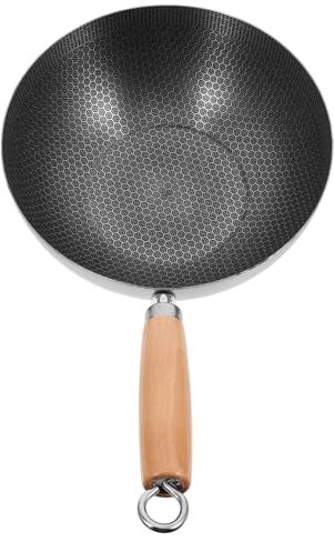 Garneck Poêle Wok En Nid D'abeille 22cm En Acier Inoxydable Antiadhésif Robuste Compatible Induction Ustensile Cuisine Pratique Cuisine Domestique