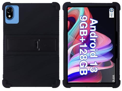 Oneyijun Custodia per tablet DOOGEE U9/U10/U10 Pro da 10,1 pollici in morbido silicone antiurto supporto in gomma protettiva copertura protettiva (nero)
