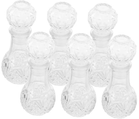 COLLBATH 6stücke Weinflasche Aus Glas Transparente Likörflasche Mit Verschluss Portable Spirituosenflasche Für Weinproben Und Partys Kreative Weinbelüfterflasche