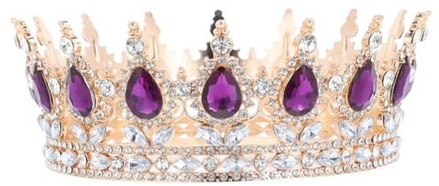 DEARMAMY Barocke Brautkrone Mit Tropfenförmigen Strasssteinen 5.91X2.17In Eleganter Haarschmuck Für Frauen Hochzeit Party Und Besondere Anlässe