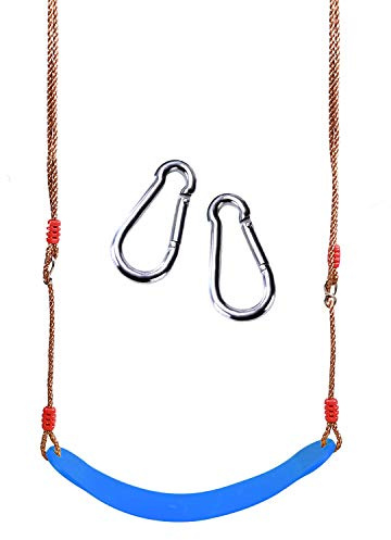 REDCAMP Elastischer Schaukel Outdoor, Eva weichen Bord U Kinderschaukel Brettschaukel, Wetterfester Garten Schaukelsitz Schaukelbrett mit höhenverstellbarem Seil, Blau