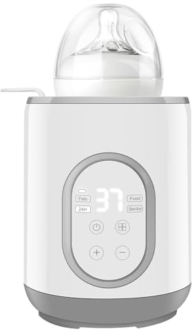 Children Bottle Warmer, 8-in-1 Milk Warmer with Timer, Smart Temperature Control, Automatic Shut-Off, Fast Children Food Heating & Defrost, Compatible with All Bottles