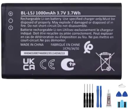 Generic Batterie BL-L5J 1000 mAh 3,7 V compatible avec (2023) TA-1557 Batterie de téléphone