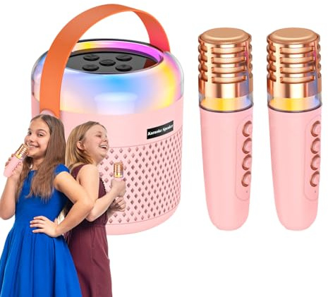 Gkumgwo Karaoké Portable | Enceinte De Voyage avec Lecteur Musical Et Lumières LED | Enceinte De Karaoké avec,pour Pratique De Chant, Maison, Voyage, Réunions Familiales, Classe, Anniversaire Et Fête