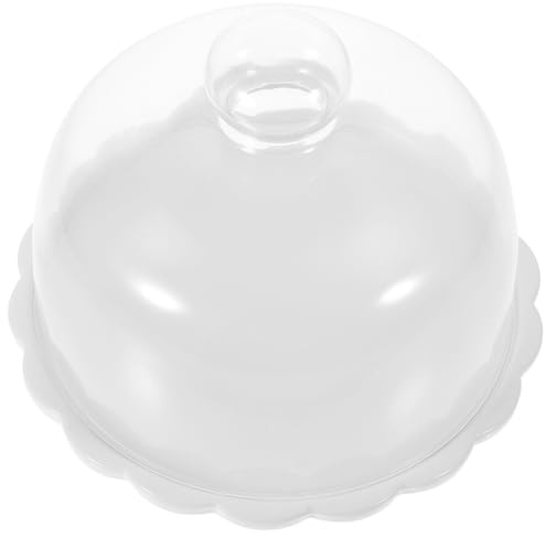 Mikikit Kuchenglocke Glas Tortenplatte mit Keramik Teller 8 Bpa Frei Lebensmittelschutz für Kuchen und Dessert im Haushalt und Konditorei