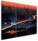 Eau Zone GmbH Kunstdruck auf Leinwand 3 teilig je 40x90cm Urbane Fotografie – Bosporus Brücke bei Nacht