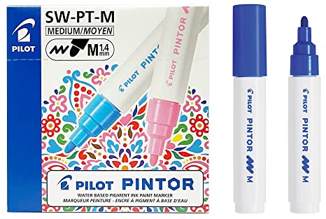 Pilot Pintor Medium Line Bullet Paint Marker 4.5mm Tip- Blue (Pack of 6)