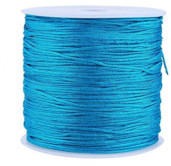 Cordoncino Nylon Satinato 100m x 0,8mm per Collane e Bracciali - 20 Colori Disponibili incluso Blu - Ideale per Perline e Accessori