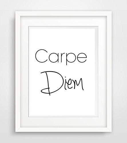 Carpe diem - Sprüche Fine Art Print Poster Kunstdruck Plakat modern ungerahmt DIN A 4 Deko Wand Bild Spruch