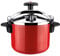 Magefesa Castell - Olla Express Tradicional Roja de 6 L, Acero Inoxidable 18/10, Todas las Cocinas, Inducción Total, Cocina Sana, Pomo Rotatorio