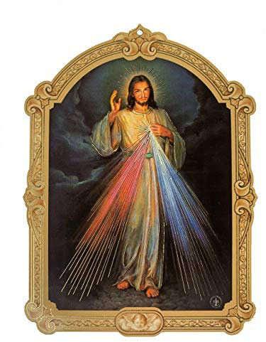 Bild Jesus, vertraue auf Dich - 14,5 cm x 10,5 cm, Jesus klein Religiös Jesus Photo deko für Firmung, Erstkommunion, Geburt, Hochzeit, Gnadenbild barmherziger Jesus, Christliches Geschenk