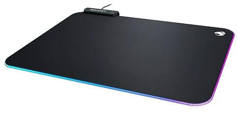 ROCCAT Sense AIMO Gaming Mouse Pad - AIMO LED Lighting Maximum Precision Rubber Bottom (350mm x 250mm x 3.5mm) Black,ROC-13-370