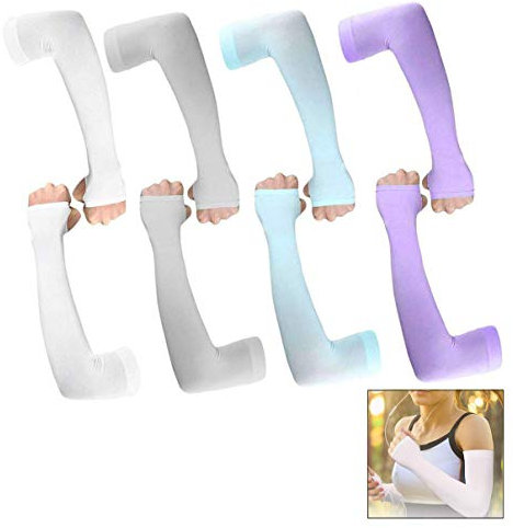 iwobi Armlinge UV Schutz Armstulpen Arm Sleeves Sonnenschutz Ärmel Armwärmer Unisex Sport Fahrrad Radsport, 4 Paare