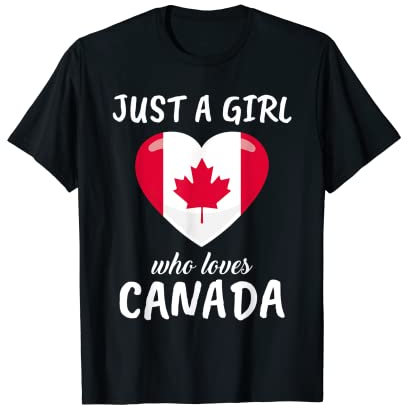 Just A Girl Who Loves Canada Reise Fußball Kanada T-Shirt