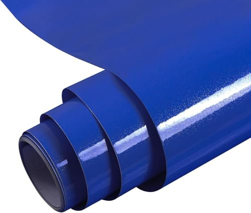 Hode Klebefolie Dunkelblau Glitzer 40cmX3m Möbelfolie Hochglanz Selbstklebende Folie Oberflächenschutz für Möbel Küche Schrank Wand Wasserdicht Vinyl DIY Dekorfolie