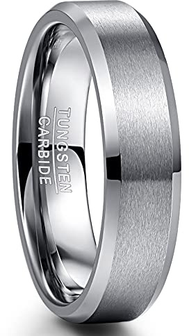Cloyo Men's Tungsten Carbide Comfort Fit Wedding Band Engagement Rings Size W 1/2