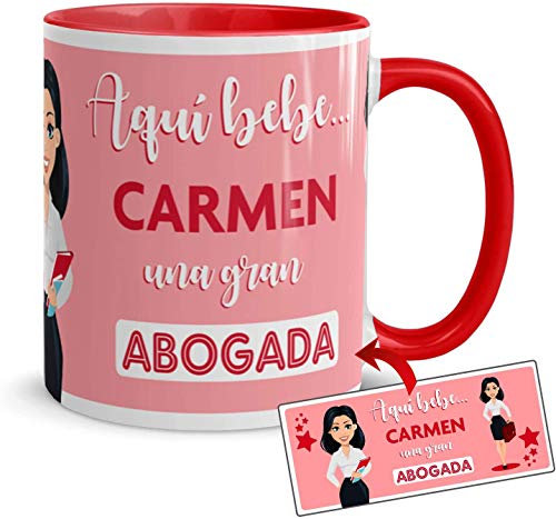 Kembilove Taza Abogada – Tazas de café Personalizadas – Tazas Profesiones – Taza Café Aquí Bebe una Abogada – Tazas Personalizadas con Nombre – Tazas navideñas Originales
