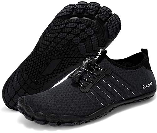 Racqua Composite Mesh Barefoot Water Shoes Men Women, Wz112 Black, 13 Women/12 Men