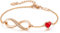 Infinity Armband Damen 925 Sterling Silber Rosegold or Edelstahl, Unendlichkeit Herz Armbänder Kristallen Armkette Valentinstag Muttertag Geburtstags Weihnachten Geschenk für Sie Frauen Freundin mama