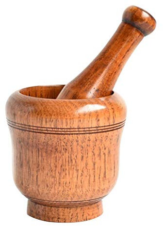 TOSSPER 2pcs / Set en Bambou Mortier Et Pilon, Crusher Ail Gingembre Presse Grinding Épices Set Ail Hachoir Herb Spice Masher Moulin Chopper Outil De Cuisine