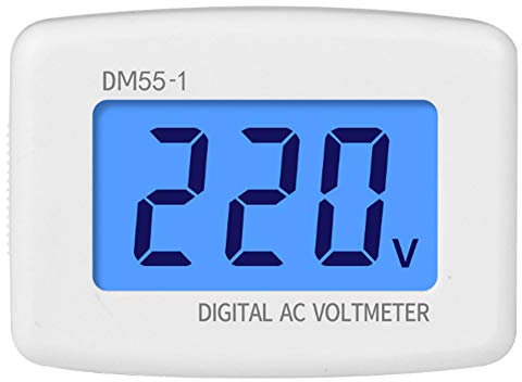 DM55 1 EU Voltmetro AC Digitale, Voltmetro Digitale, Voltmetro da Presa, Voltmetro Digitale AC, 230V 50Hz Pannello di Tensione Alimentazione Volt Test Monitor Misuratore del Calibro Domestico Spina