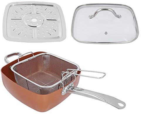 Pentola multifunzione Pentola struttura in alluminio Pentole quadrate Deep-Plat durevoli vari usi Per la cucina di casa